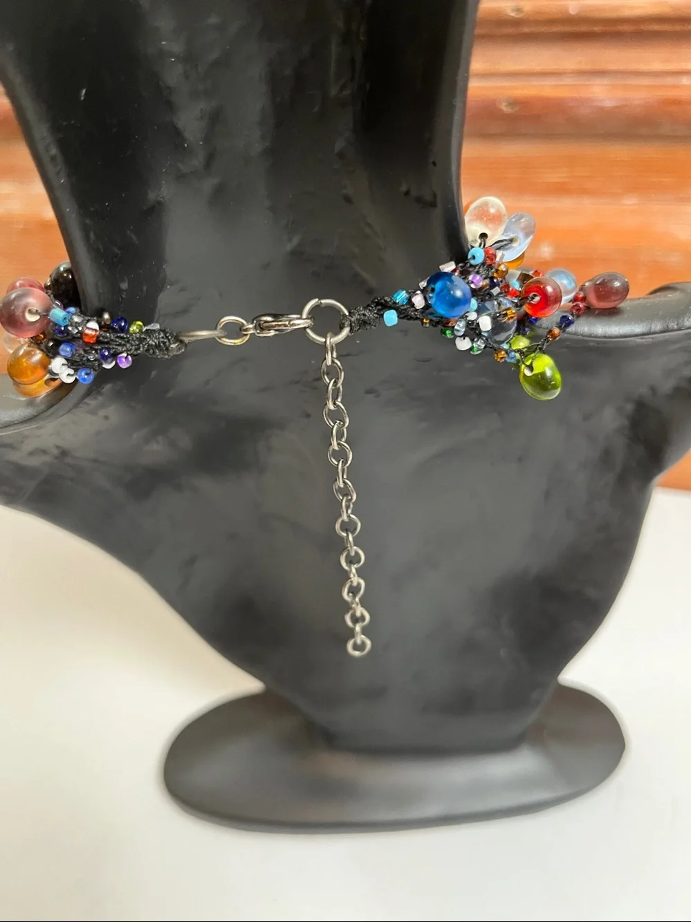 Vintage Multi-Color Glass Bead Statement Necklace - Fashion Brand